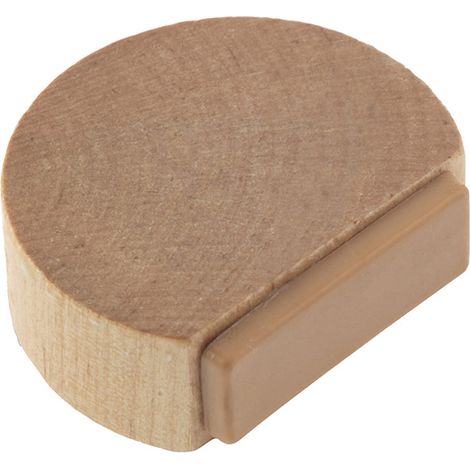 Tope de puerta adhesivo con acabado haya l.transparente. Dimensiones: 45x38x17 mm -