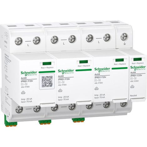 Acti9 IPRD1 F25r - Parafoudre autoprotégé - Type 1+2 - 3P (A9L1F625)