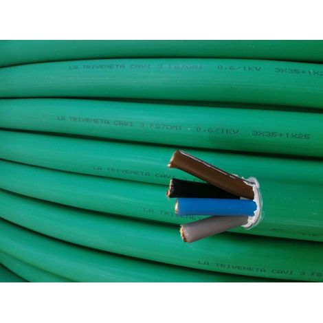 Cavi al metro cavo fg16om16 multipolare fg16 verde (3x35+1x25) 3.5 conduttori da 35mmq senza giallo verde fg7om1-3,5x35 fg16om16-3,5x35