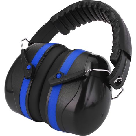 Casque antibruit industriel, protection auditive réglable, serre-tête pliable pour bébé et adulte, noir et bleu (1/5)