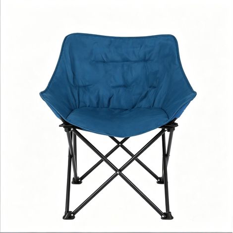 Chaise pliante de camping avec rembourrage doux, structure en métal, 65 x 73,5 x 44,5 cm, couleur marron clair (1/5)
