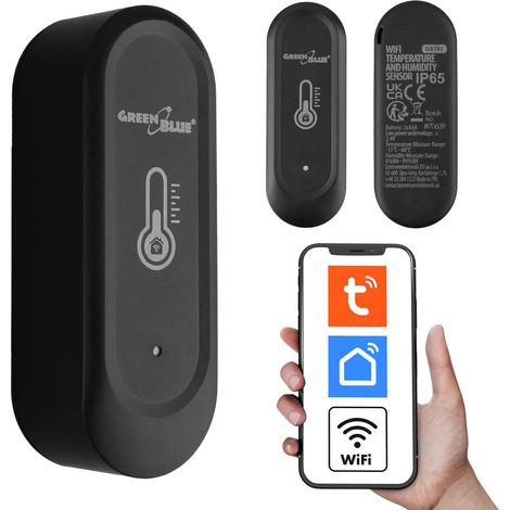 GREENBLUE GB741 WIFI CAPTEUR DE TEMPÉRATURE ET D'HUMIDITÉ POUR INTÉRIEUR ET EXTÉRIEUR IP65 THERMOMÈTRE SANS FIL HYGROMÈTRE AVEC