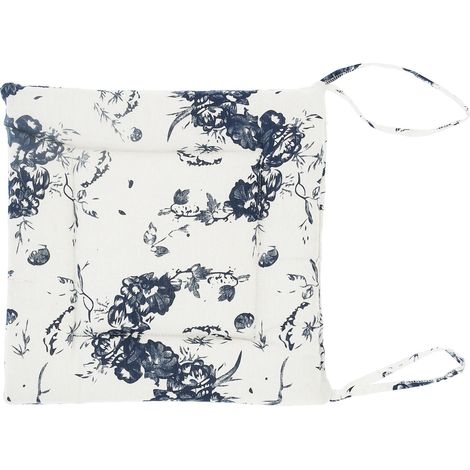 Coussin de chaise en coton et lin épais, antidérapant et moelleux, assise au sol (Blanc) (1/5)