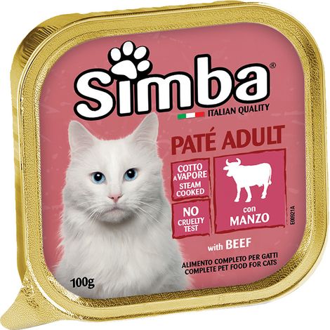 PATE' PER GATTI 'SIMBA' manzo - gr 100- 32 pezzi  - MONGE