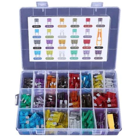300 pièce Fusible Voiture Set 2A 3A 5A 7.5A 10A 15A 20A 25A 30A 35A 40A Standard Mini Micro Petit Fusibles pour Auto Moto Automobile Car Fuses et Extracteurs de Fusible (1/5)
