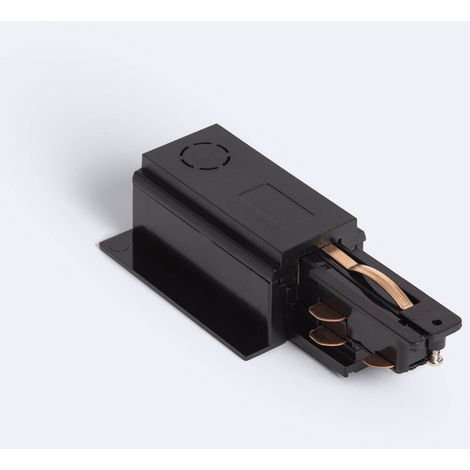Connettore 'Right Side' a Rete per Binario Trifase DALI Track da Incasso Alluminio Nero (1/4)