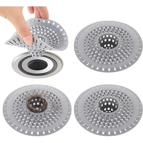3 x Silicone Hair Filters for Bathtub and Sink (1/5)