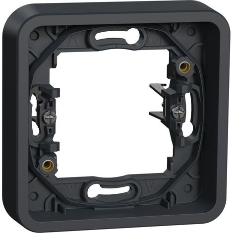 Schneider Electric – Cadre 1 poste à griffes encastré IP55 IK08 gris – Boîtier de protection pour prise électrique – Pour chantiers humides et espaces confinés