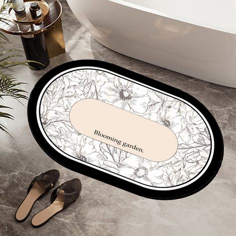Ede Pinellia ternata 4060cm terre de diatomées Tapis de sol en terre de diatomées, paillasson de salle de bain, tapis absorbant et antidérapant, tapis d'entrée, lavable. (1/5)