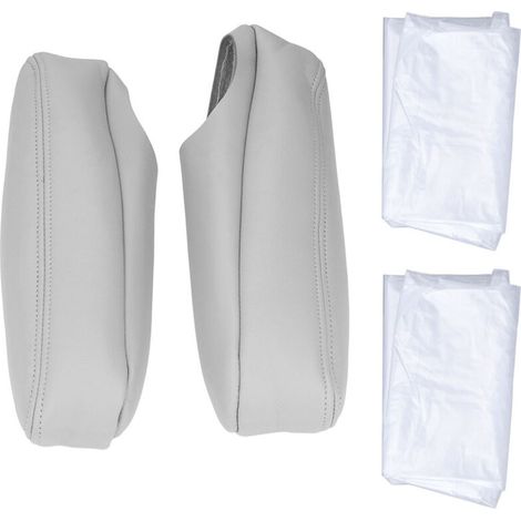 Rivestimento di ricambio in similpelle per bracciolo del sedile anteriore dell'auto per Chevrolet Tahoe Suburban 1500 2000-2006, colore grigio -Crezuo