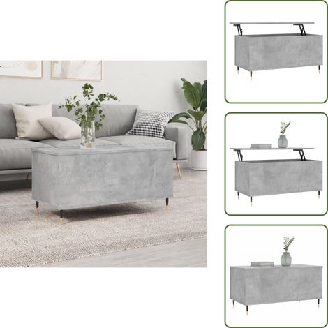 Mesa de trabajo - vidaXL Mesa de centro madera contrachapada gris hormigón 90x44,5x45 cm - Mesa de ordenador