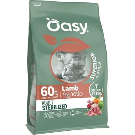 Oasy Superior Gatto Adult Sterilized Agnello 1,5 kg
