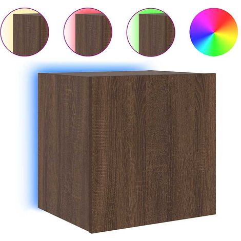 Maison Exclusive - TV-Wandschrank mit LED-Leuchten Braun Eichen-O (1/5)
