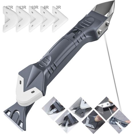 Outil Enlève Joint Silicone 3 en 1 – Spatule & Grattoir Multi-Embouts pour Joints