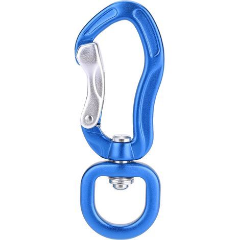 Multifunktionaler Karabiner aus Aluminiumlegierung für Outdoor-Klettern, blauer Sicherheitsverschluss, D-Ring-Karabiner (1/5)