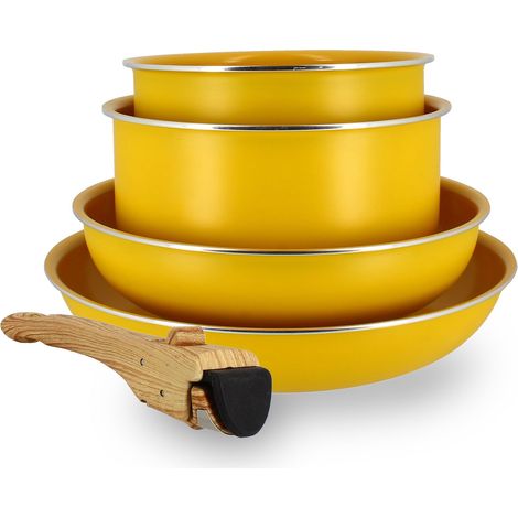 Batterie de cuisine 5 pièces en aluminium recyclé, COLORAMA