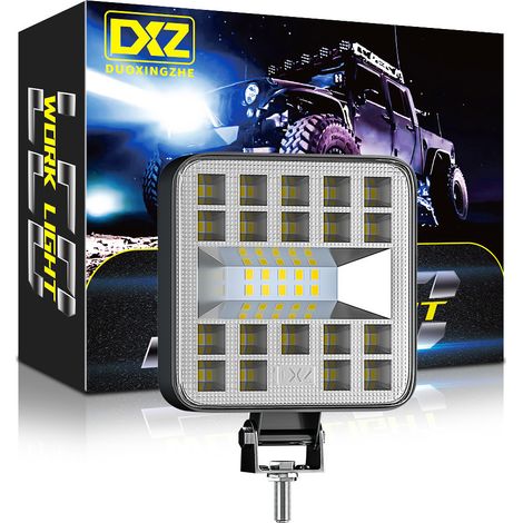 Lampe de Travail LED Voiture Carrée 3 Pouces, 29LED 87W, Lampe Auxiliaire de Conduite Flood Beam, Phare Additionnel 6500K 2000LM IP65 DC9-30V, pour 4x4 Camion Moto Bateau(4pcs) (1/5)