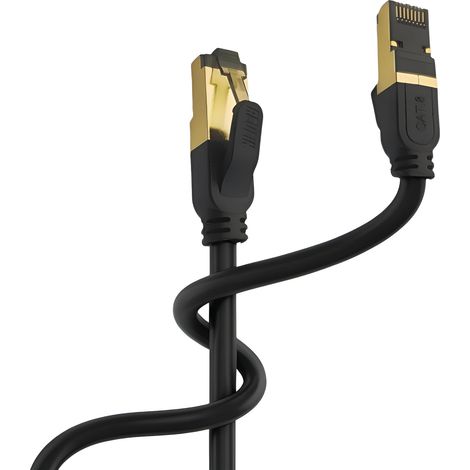 Cuivre Multibrin PREMIUM Câble Ethernet 1.5M RJ45 Cat 8 Super Débit SSTP 40 Gbps 2000 MHz Compatible avec Routeur Switch Modem Décodeur TV Box Internet PS5 PS4 Xbox Console de Jeux PC 1.5 M (1/5)