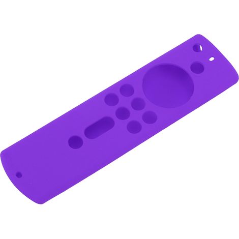 Étui de protection en silicone violet pour télécommande Fire TV Stick 4K 2018 : antichoc, antidérapant et résistant aux chocs.