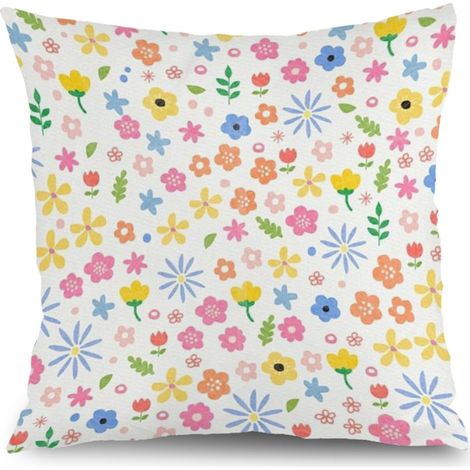 Housse de coussin feuilles printanières, décoration canapé maison,50×50cm (1/5)