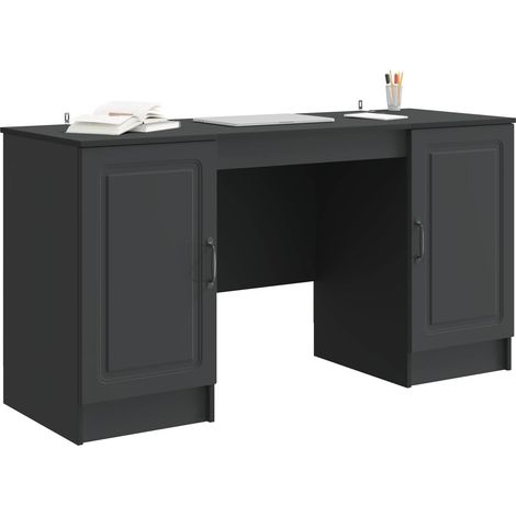 Maison Exclusive - Schreibtisch mit Regal Schwarz 142,5 x 50 x 75