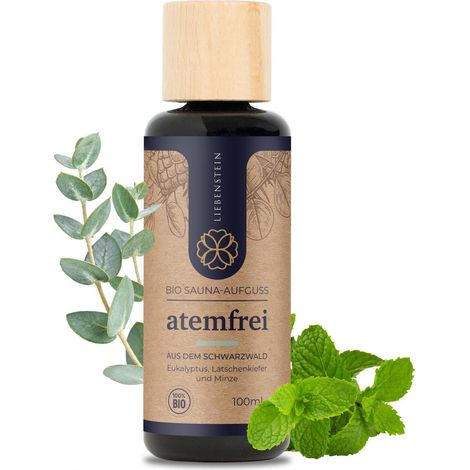 Liebenstein Saunaaufguss “Atemfrei” Eukalyptus, Latschenkiefer & Minze 100ml (1/3)