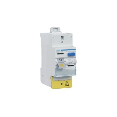 Hager – Interrupteur différentiel 2P 40A 30mA type A – Protection contre électrisation – Compatible plaques cuisson et recharge véhicule électrique