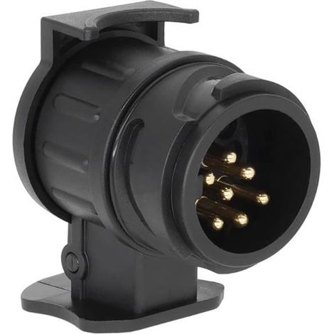 Adaptateur de remorque 7 vers 13 - Adaptateur électrique - Étanche - Noir - Prise de remorque durable (1/4)