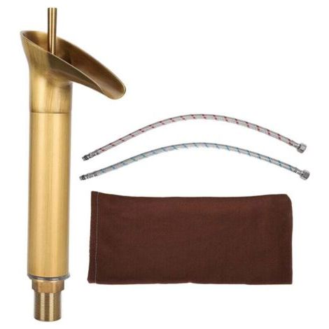 Antiker Waschbecken-Wasserfall-Wasserhahn, Warm- und Kaltwassermischer, Badezimmer-WC-Zubehör, britischer Standard G1/2, FLITI