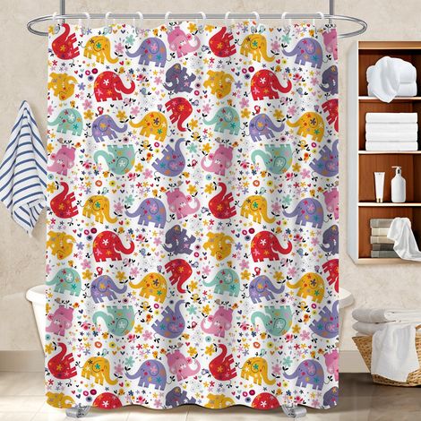Rideau de bain en polyester 180x180 cocooning bâche polyester douche pour salle d’eau sans fenêtre (1/5)