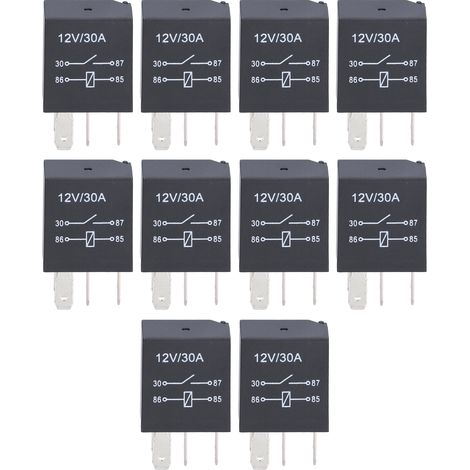 Haofy 12V 30A Wasserdichtes Kfz-Relais-Set, Lila, 10-teilig für Nebelscheinwerfer, Klimaanlage (4 Sensoren)