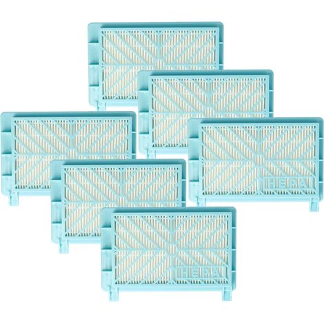 vhbw 6x filtro sostituisce Philips 491669, 883804401810, 432200039090, 883804401010, FC8044 per aspirapolvere - filtro HEPA nero / bianco