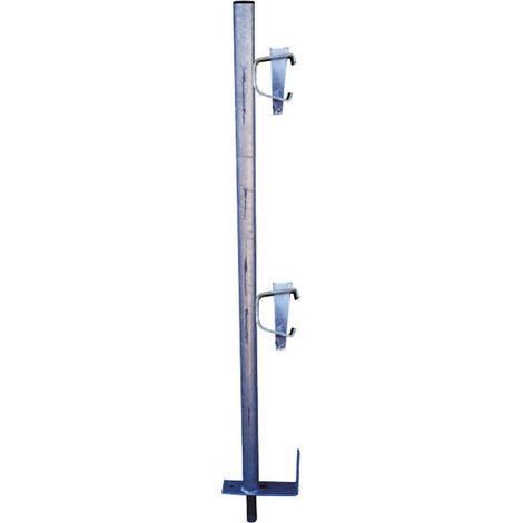 Moncoffrage – Potelet garde corps chantier – 2 bloqueurs – Diamètre 40mm – Galvanisé pour sécurité chantier – Longueur 1,10ml