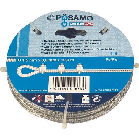 Cable 5 mm/Ring 10 m Galva (por 5)