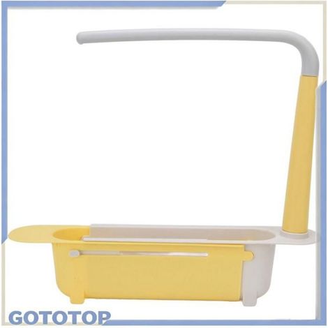 Fdit Telescopic Sink Storage Rack Holder Adjustable Large Capacity Organizer Jaune (1/4)