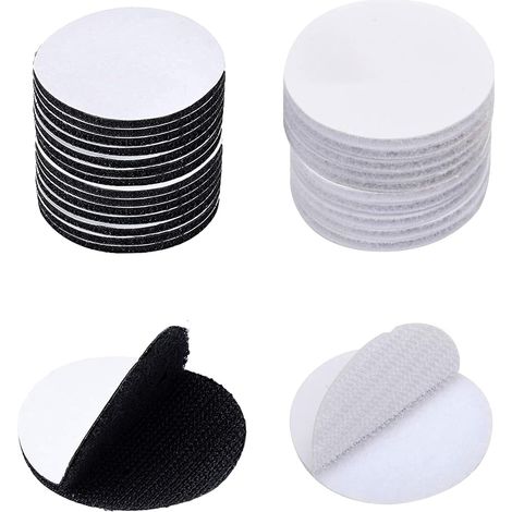 60 pièce (30 paires, 30mm) Scratch Autocollant Rond 30mm, Scratch Adhésif Rond Autocollant Adhésif Ronds Crochet et Boucle Adhésifs pour papier plastique verre cuir métal vêtements (1/5)