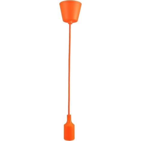 Jandei - Lampara colgante base cable y portamparas naranja E27 Lampara plastico (1/3)
