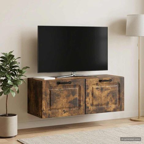 vidaXL Wall-Mounted TV Cabinet Smoked Oak 78.5 x 31 x 30 cm (1/5)