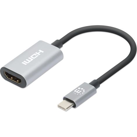 MANHATTAN USB-C auf HDMI-Adapter 4K 60Hz Alu Space grau (153973)
