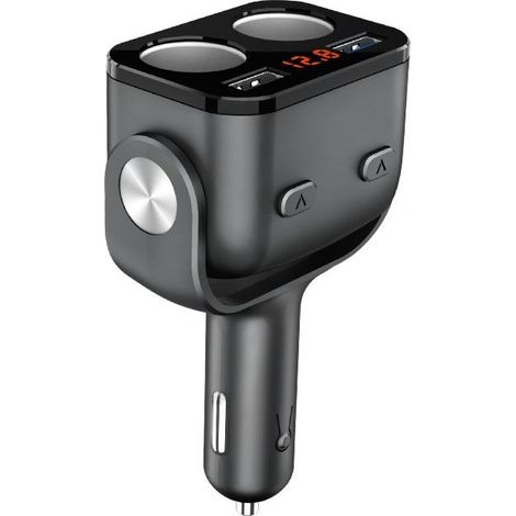 Dual Cigarette Lighter Socket, BUVAYE 12V/24V USB Cigarette Lighter, 150W with Dual QC3.0 and 20W PD Type C LED Voltmeter Switch Car Charger for Cell Phone Tablet GPS (1/5)