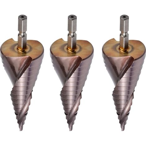 3X M35 HSS Co ÉTape Foret Bit Cobalt Cone Forets 4-32mm Bois Acier Inoxydable Métal Trou Scie Outil Ensemble Hex (1/5)