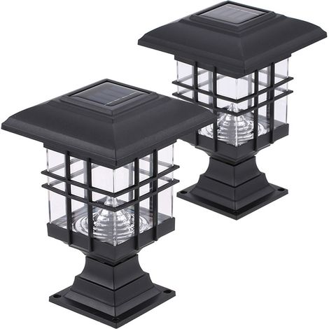Tomshine 0,2 W 2er-Pack Solarbetriebene LED-Gartenleuchte, Pollerleuchte, Rasenleuchte, 2-in-1-Außenleuchte mit automatischer Ein-/Ausschaltfunktion, wasserfest (1/5)