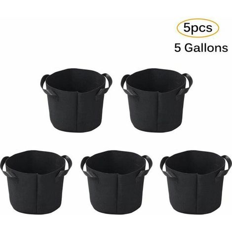 royaluxe - Pépinière Pot Arbre Sac Botanique Jardin Serre Pot Cultiver Sac Respirant Non-tissé 5 pcs À l'intérieur et à l'exterieur (1/4)