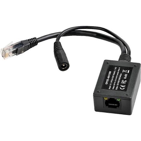 Convertisseur PoE GPOE-48V 10W, répartiteur de sortie gigabit 12-24V vers 48V, compatible avec les appareils 802.3af ou 48V et convertisseur solaire vers PoE. (1/5)