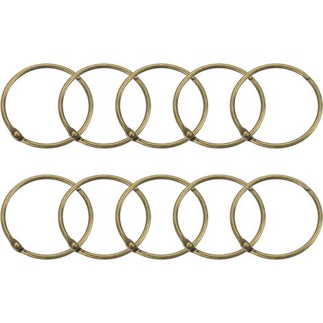 24 - Anneau de Rideau - Accessoire de Salle de Bain - Fixation à Pression en Acier au Carbone - Glissement Fluide et Silencieux - Pour Tringle de Douche ou Fenêtre - Bronze - 50x3 cm