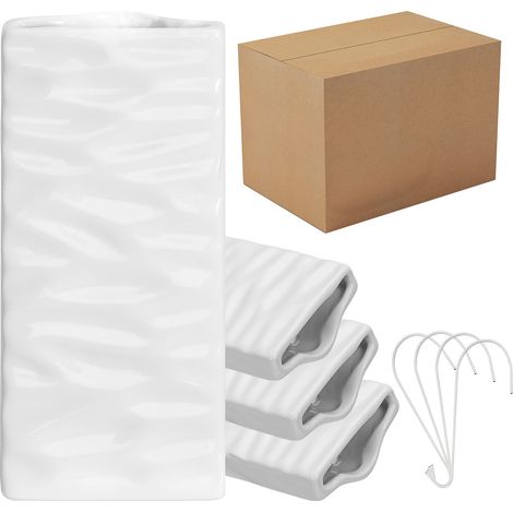 TolleTour Humidificateur radiateur céramique lot de 4 blanc ondulé avec crochets (1/5)