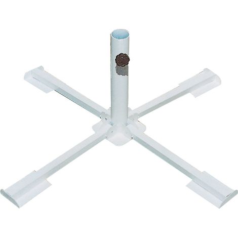 Base per Ombrellone da Giardino Ø38 a Ø50 Pieghevole in Acciaio Bauer Bianco