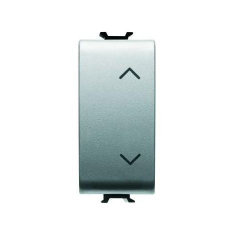 Double bouton-poussoir Gewiss Chorus verrouillé pour volet roulant titane GW14140