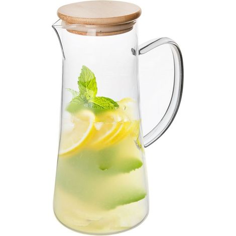 Glaskrug mit Bambusdeckel 1,35 l (1/5)