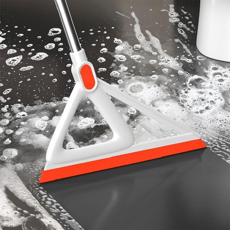 Balai Raclette - Raclette En Silicone Flexible - Manche En Acier Inoxydable Détachable - Pour Sol Plancher Carrelage Miroir - 1 Pièce (1/5)